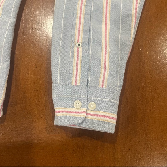 Bonobos Men’s Slim Fit Oxford Button Down Shirt Blue Stripe Medium Long-Sleeve - Picture 8 of 16